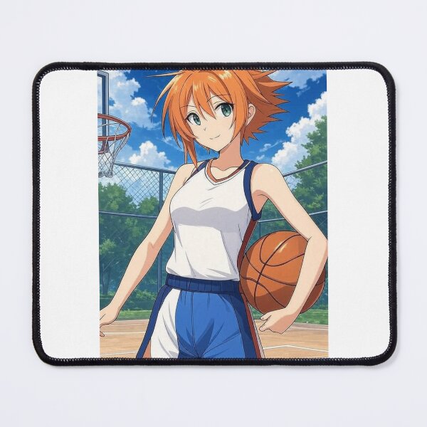 Item preview, Cute Anime Basketball Girl - Orange Hair Athlete on the Court designed and sold by iloveanimechibi.