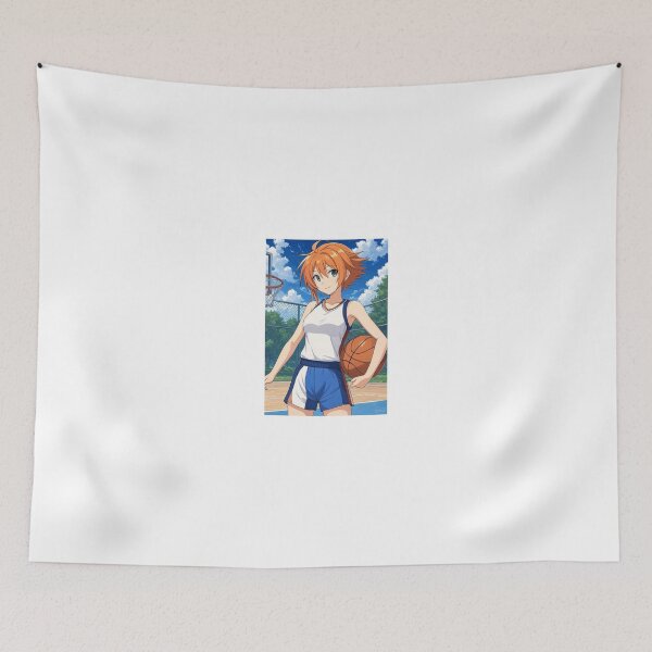 Item preview, Cute Anime Basketball Girl - Orange Hair Athlete on the Court designed and sold by iloveanimechibi.