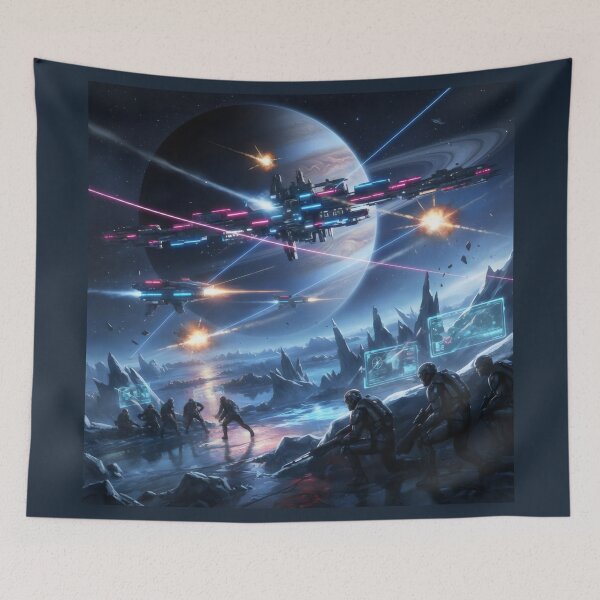 Item preview, Alien Planet War in the Void Sci Fi Battle Design designed and sold by SplashTastic.