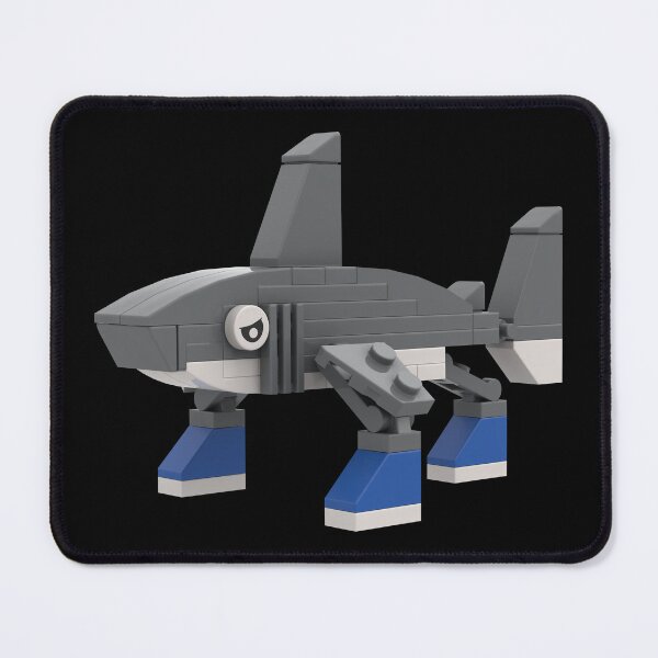 Item preview, Brainrot Tralalero Tralala shark wearing blue sneakers made of bricks designed and sold by Brickification.