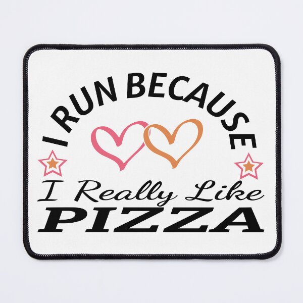 Item preview, I Run Because I Really Like Pizza Funny Running Quote Fast Food Humor Gift Idea designed and sold by karibov.