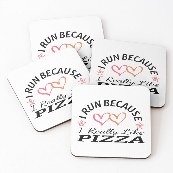 Item preview, I Run Because I Really Like Pizza Funny Running Quote Fast Food Humor Gift Idea designed and sold by karibov.