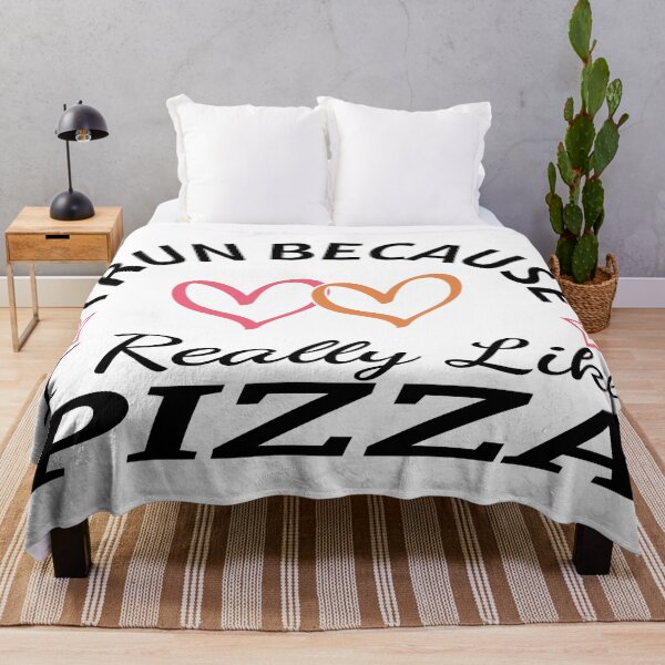 Item preview, I Run Because I Really Like Pizza Funny Running Quote Fast Food Humor Gift Idea designed and sold by karibov.