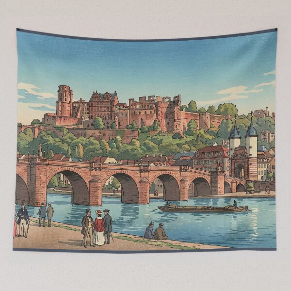 Item preview, Heidelberg Castle Japanese Woodblock Print designed and sold by Takeda-art.