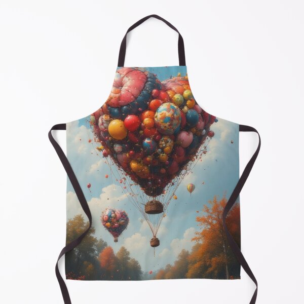 Item preview, Heart-shaped balloon flight over autumnal landscape designed and sold by Mianku | Für das Leben.