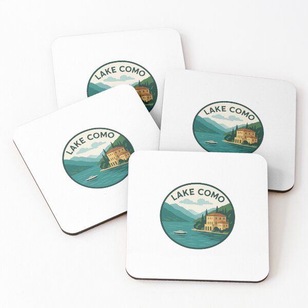 Item preview, Lake Como Vintage Travel Badge – Minimalist Transparent Sticker Design designed and sold by CamonicaVisual.