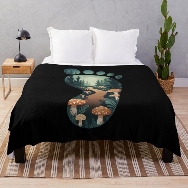 Item preview, Bigfoot Foot Print Forest Nature Mushroom Sasquatch Cryptid designed and sold by ToggleBet.