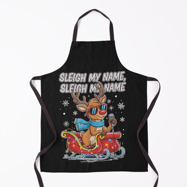 Aperçu de l'œuvre T-shirt/sweat-shirt « Sleigh My Name, Sleigh My Name Reindeer » - Noël moderne et néon créée et vendue par ZyxDes.