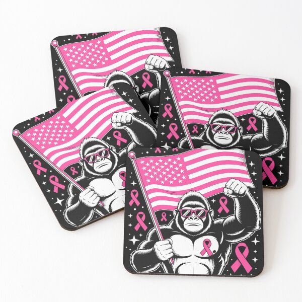 Item preview, Bigfoot Pink Ribbon USA Flag Breast Cancer Awareness designed and sold by ToggleBet.