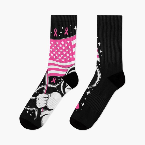 Item preview, Bigfoot Pink Ribbon USA Flag Breast Cancer Awareness designed and sold by ToggleBet.