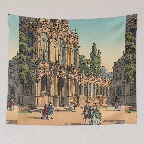 Item preview, Wall Pavilion of Dresden Zwinger Japanese Woodblock Print designed and sold by Takeda-art.
