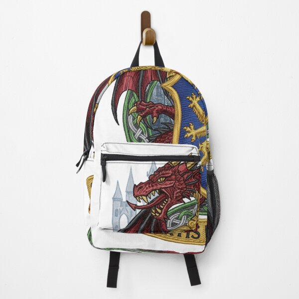 Item preview, Medieval Dragon & Sword Heraldic Crest Embroidery T-Shirt | Fantasy Knight Lion Shield Sticker designed and sold by GeniePixel.