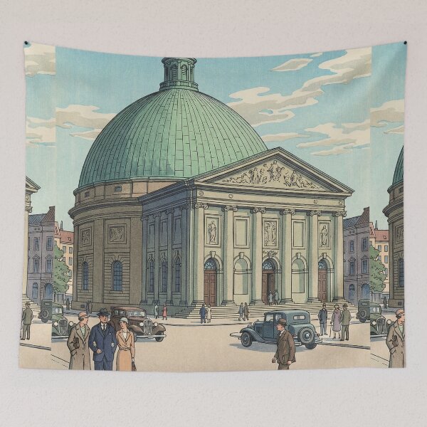 Item preview, St. Hedwig's Cathedral Japanese Woodblock Print designed and sold by Takeda-art.