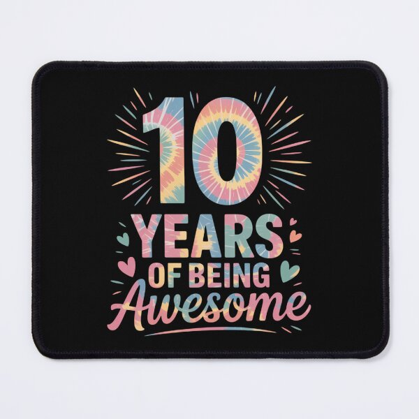 Item preview, 10th Birthday Idea Tie-Dye 10 Year Of Being Awesome designed and sold by DentistLegal.