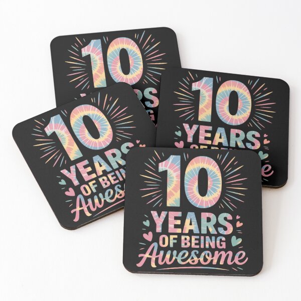 Item preview, 10th Birthday Idea Tie-Dye 10 Year Of Being Awesome designed and sold by DentistLegal.