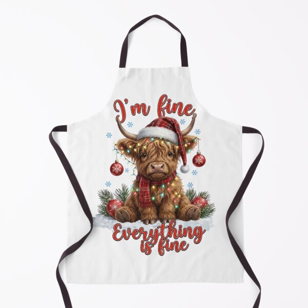 Item preview, Funny "I'm Fine" Highland Cow Christmas designed and sold by minlik.