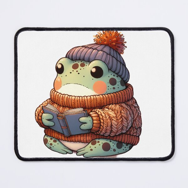 Item preview, Cute Frog Reading Book Wearing Cozy Sweater designed and sold by oynipshop.