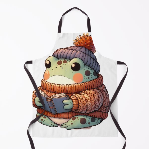 Item preview, Cute Frog Reading Book Wearing Cozy Sweater designed and sold by oynipshop.