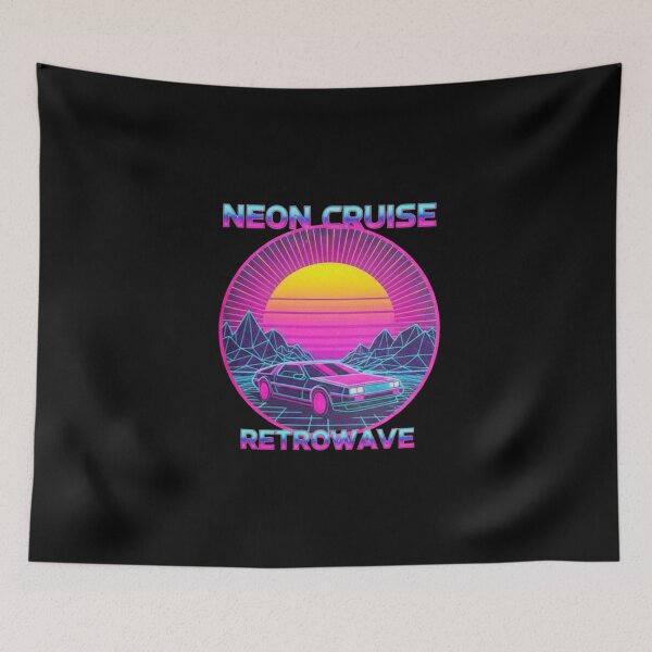 Item preview, Neon Cruise Retrowave Synthwave 80s Car designed and sold by MartinxMarie.