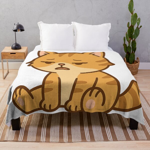 Item preview, Kawaii Tired Cat – Cute Exhausted Meme Art designed and sold by kimkosovo.