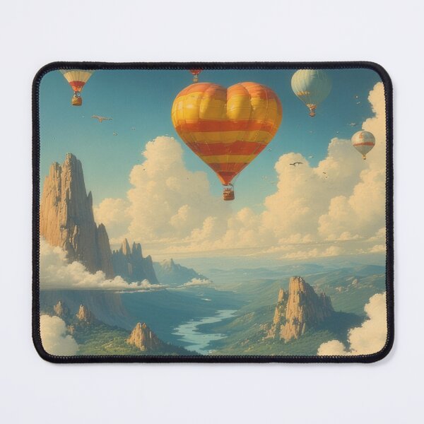 Item preview, Heart-shaped balloons over a picturesque landscape designed and sold by Mianku | Für das Leben.