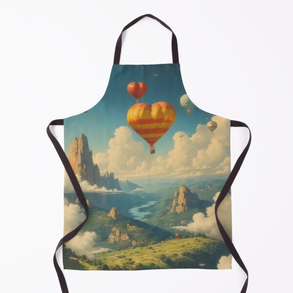 Item preview, Heart-shaped balloons over a picturesque landscape designed and sold by Mianku | Für das Leben.