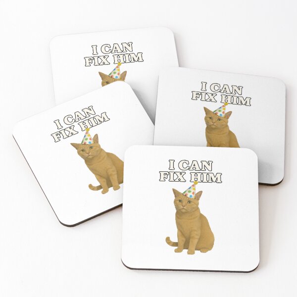 Item preview, I Can Fix Him – Sad Orange Cat Meme Design designed and sold by SillyGeuse.
