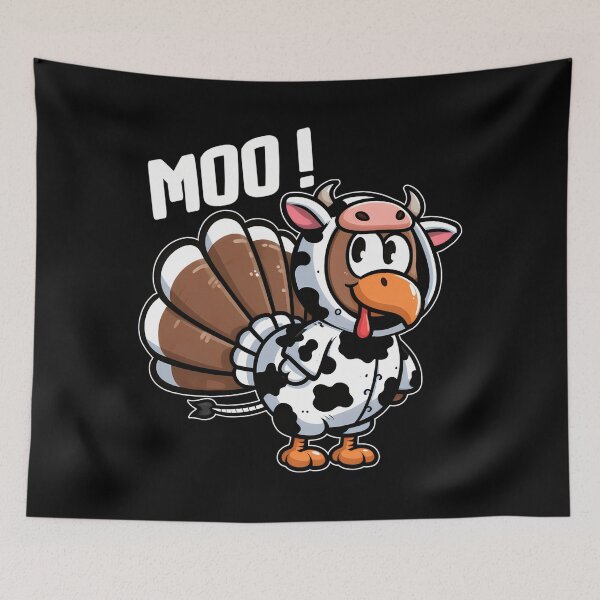 Item preview, 90s Holiday Cow Moo Funny Festive Day Turkey Thanksgiving designed and sold by rebeccathanuos.