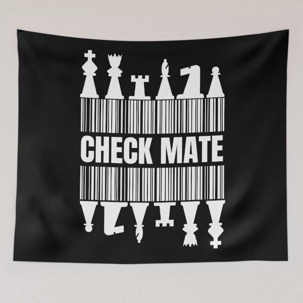 Item preview, CHECK MATE Chess Barcode - Minimal Gamer Geek Design designed and sold by ConfuseLab Alt.