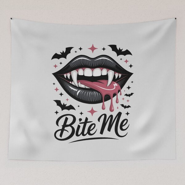 Item preview, Bite Me Vampire Lips Fangs Blood Gothic designed and sold by BubblePancake.