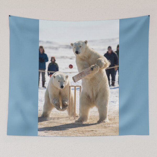 Item preview, Polar Bears Play Cricket designed and sold by Tridentulus.