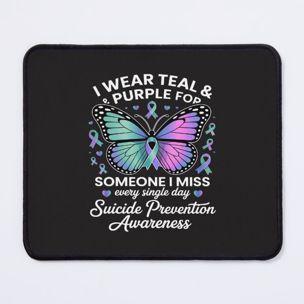 Item preview, I Wear Teal & Purple Suicide Prevention Awareness Butterfly designed and sold by GaryPacheco6.