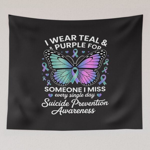Item preview, I Wear Teal & Purple Suicide Prevention Awareness Butterfly designed and sold by GaryPacheco6.