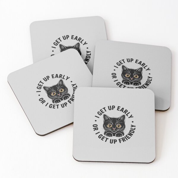 Item preview, Black Cat Morning Mood I Don’t Do Early,Cat Coffee designed and sold by BubblePancake.
