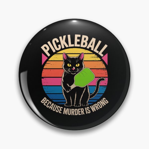 Item preview, Black Cat Pickleball Because Murder Is Wrong Cat designed and sold by BubblePancake.