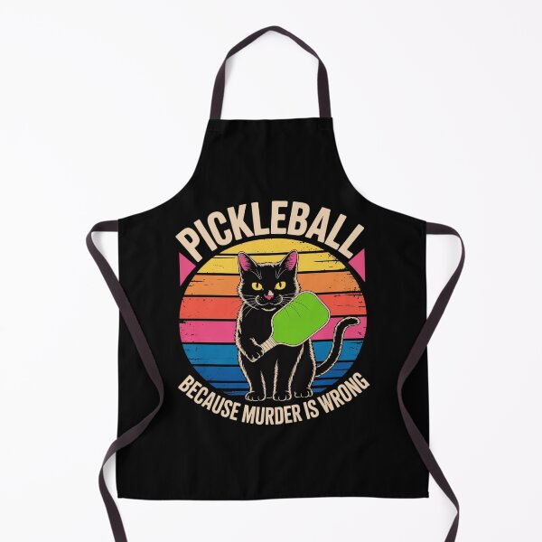 Item preview, Black Cat Pickleball Because Murder Is Wrong Cat designed and sold by BubblePancake.