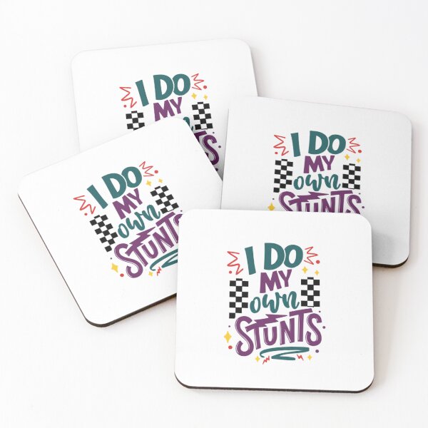 Item preview, I Do My Own Stunts Typography — Funny Bold Checkerboard Quote Art designed and sold by Colorful-Garden.