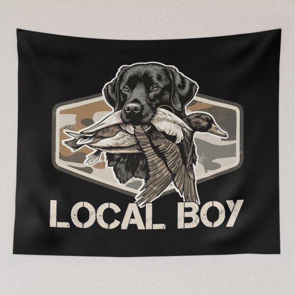 Item preview, Black Lab Hunting Dog Duck Retrieval Camouflage Graphic Art designed and sold by DuneHaicna.