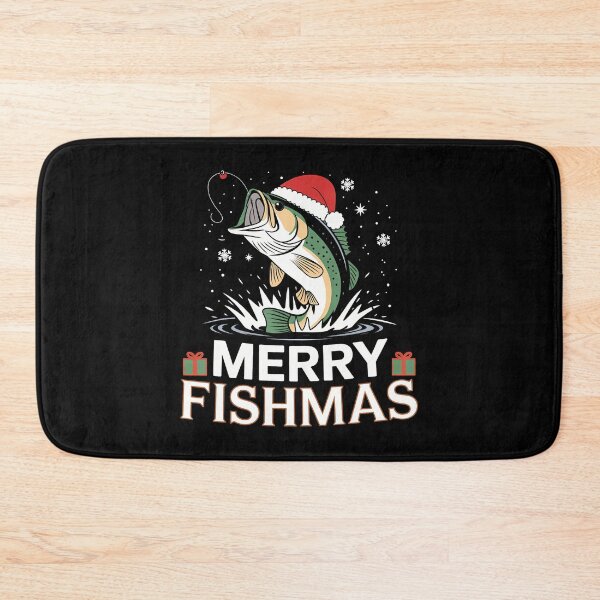 Item preview, Merry Fishmas Funny Fishing Christmas Design designed and sold by ElaineEsther.
