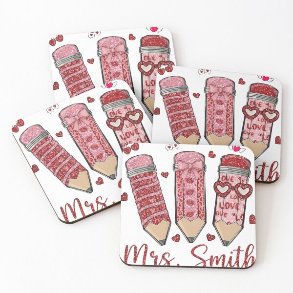 Item preview, Custom Teacher Valentine Coquette Pencil Design designed and sold by minlik.