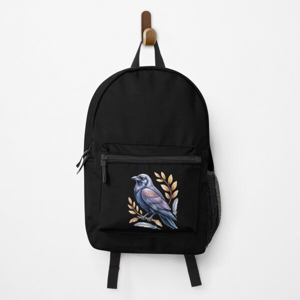 Artikelvorschau, Schwarzer Rabe Vogel Halloween Blauer Denim Patch Print Preppy entworfen und verkauft von BubblePancake.