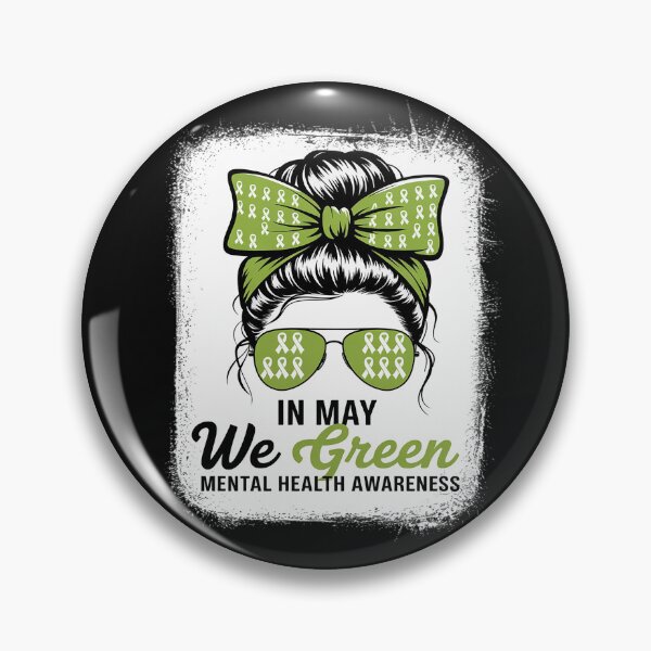 Item preview, In May We Wear Green Messy Bun Mental Health Awareness Month designed and sold by GaryPacheco6.