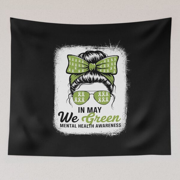 Item preview, In May We Wear Green Messy Bun Mental Health Awareness Month designed and sold by GaryPacheco6.