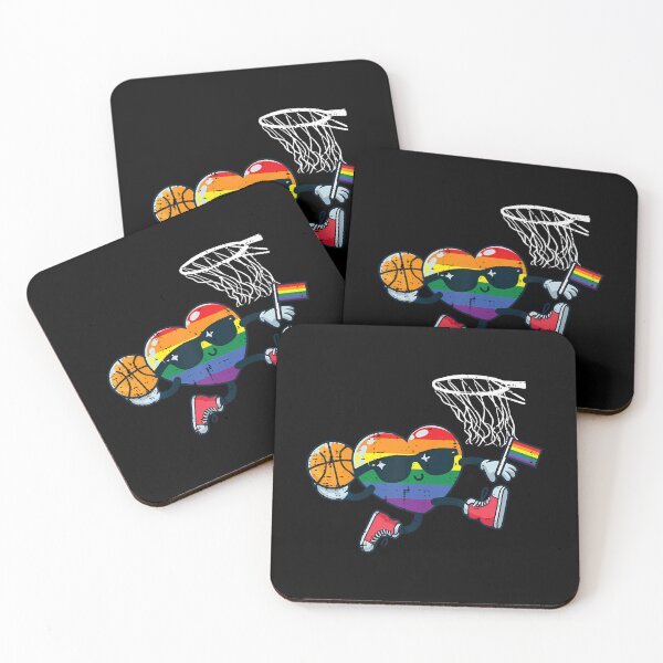 Item preview, Gay Pride Month Basketball Heart Lgbtq Ally Rainbow Men Kids designed and sold by ElaineEsther.