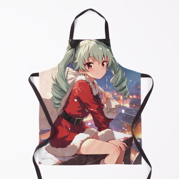 Artikelvorschau, Anchovy Girls und Panzer Weihnachten Anime Mädchen Winter Weihnachtsmann Dachterrasse Nacht entworfen und verkauft von HumbertoValveno.