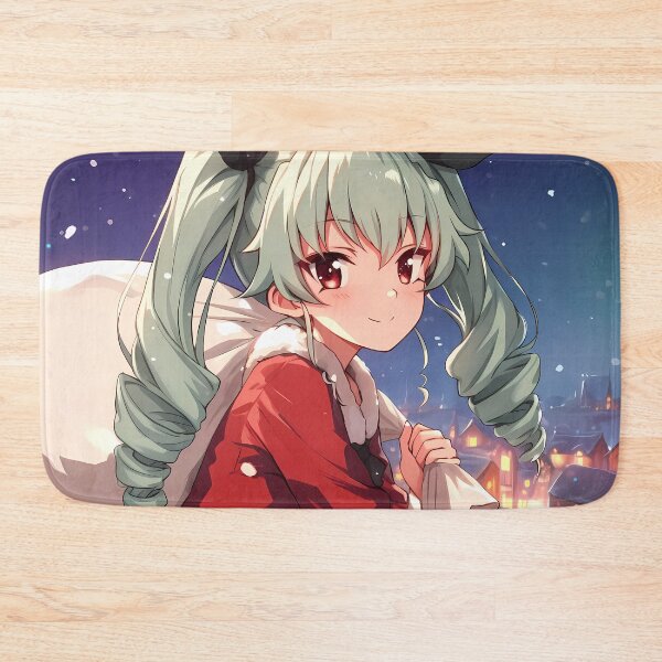 Item preview, Anchovy Girls Und Panzer Christmas Anime Girl Winter Santa Rooftop Night designed and sold by HumbertoValveno.