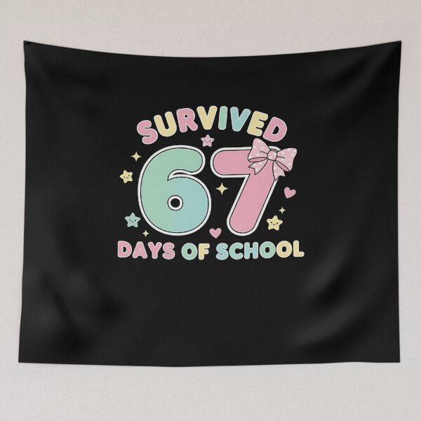 Item preview, Funny Survived 67 Days of School Coquette Bow Kids designed and sold by facegm.