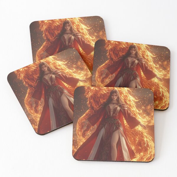 Item preview, Flame Sorceress Girl — Anime Fire Spirit Art designed and sold by AMPrintsArt.