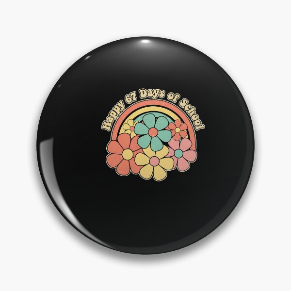 Item preview, Happy 67 Days of School Retro Groovy Flowers Design designed and sold by facegm.