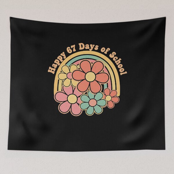 Item preview, Happy 67 Days of School Retro Groovy Flowers Design  designed and sold by facegm.
